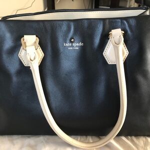 Kate Spade New York Black Purse, Beige Handles